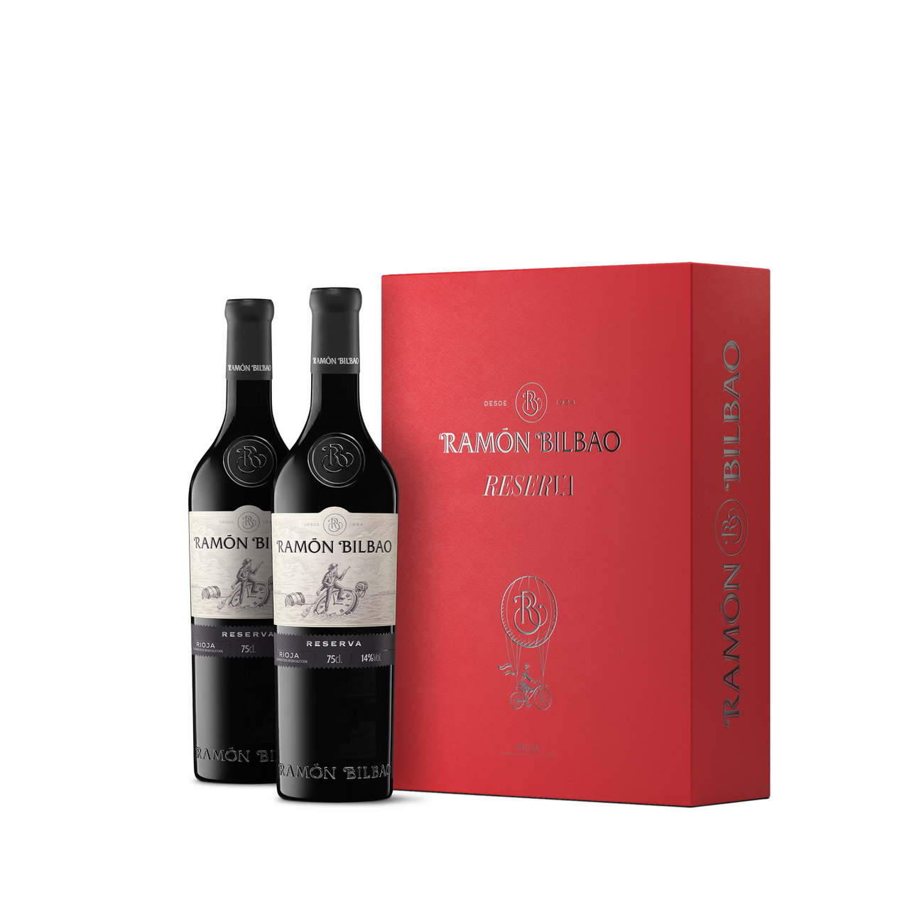 Ramón Bilbao D.O.Ca. Rioja tinto Reserva 2 botellas 75 cl en estuche de madera (contiene 150 cl)
