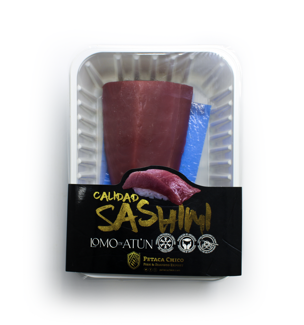 PETACA CHICO lomo de atun aleta amarilla calidad sashimi sin piel y sin sangacho de 2-4kg sin marinar elaborado en atm