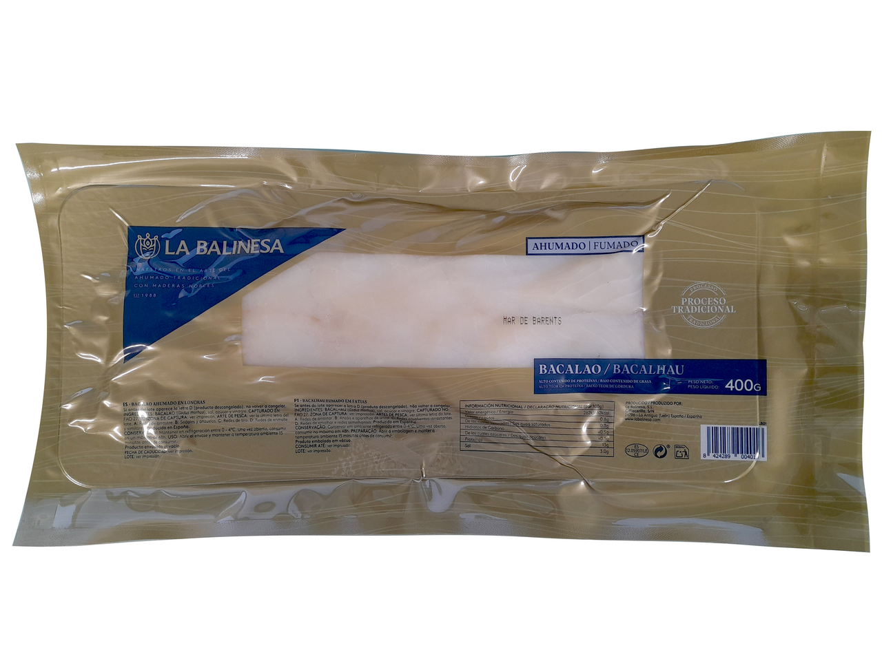 La Balinesa bacalao ahumado plancha 400g
