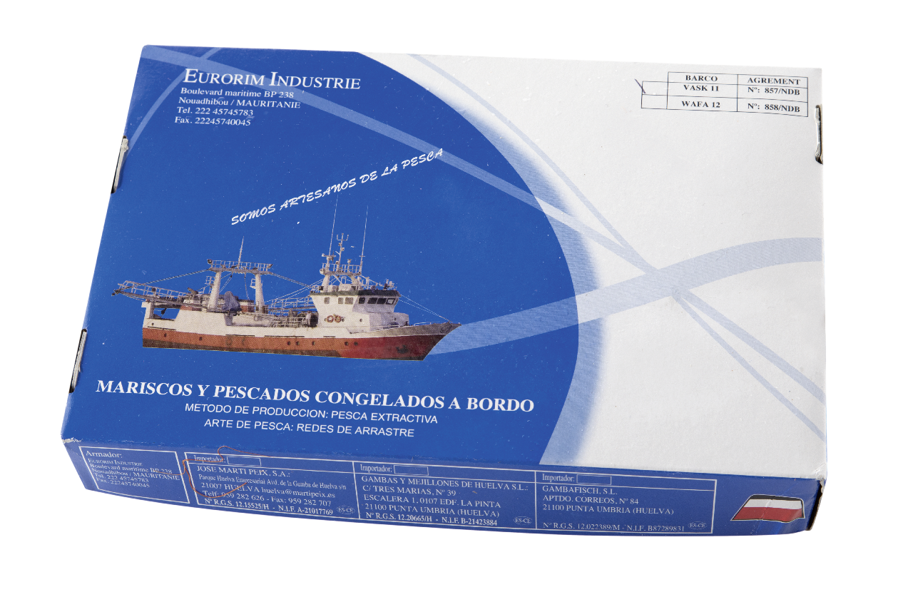 Octogamba Gamba arrocera 160/180 piezas congelacion a bordo