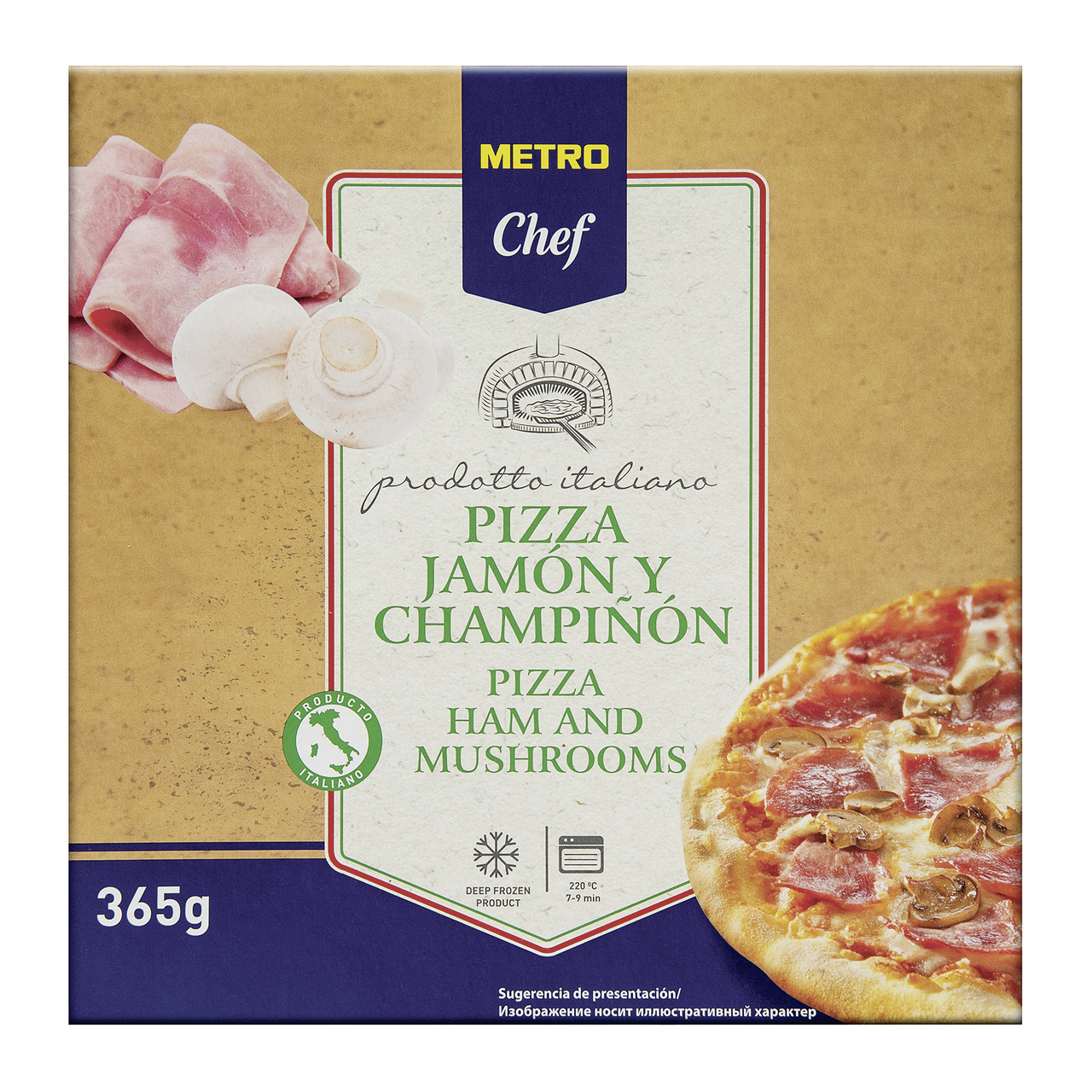 METRO Chef Pizza jamón champiñon 365g