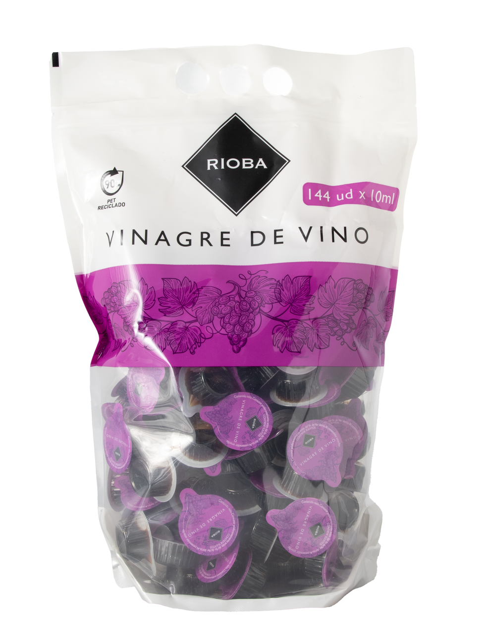 RIOBA Vinagre de vino tinto en monodosis ecopack 144 ud. x 10 ml (1440 ml)