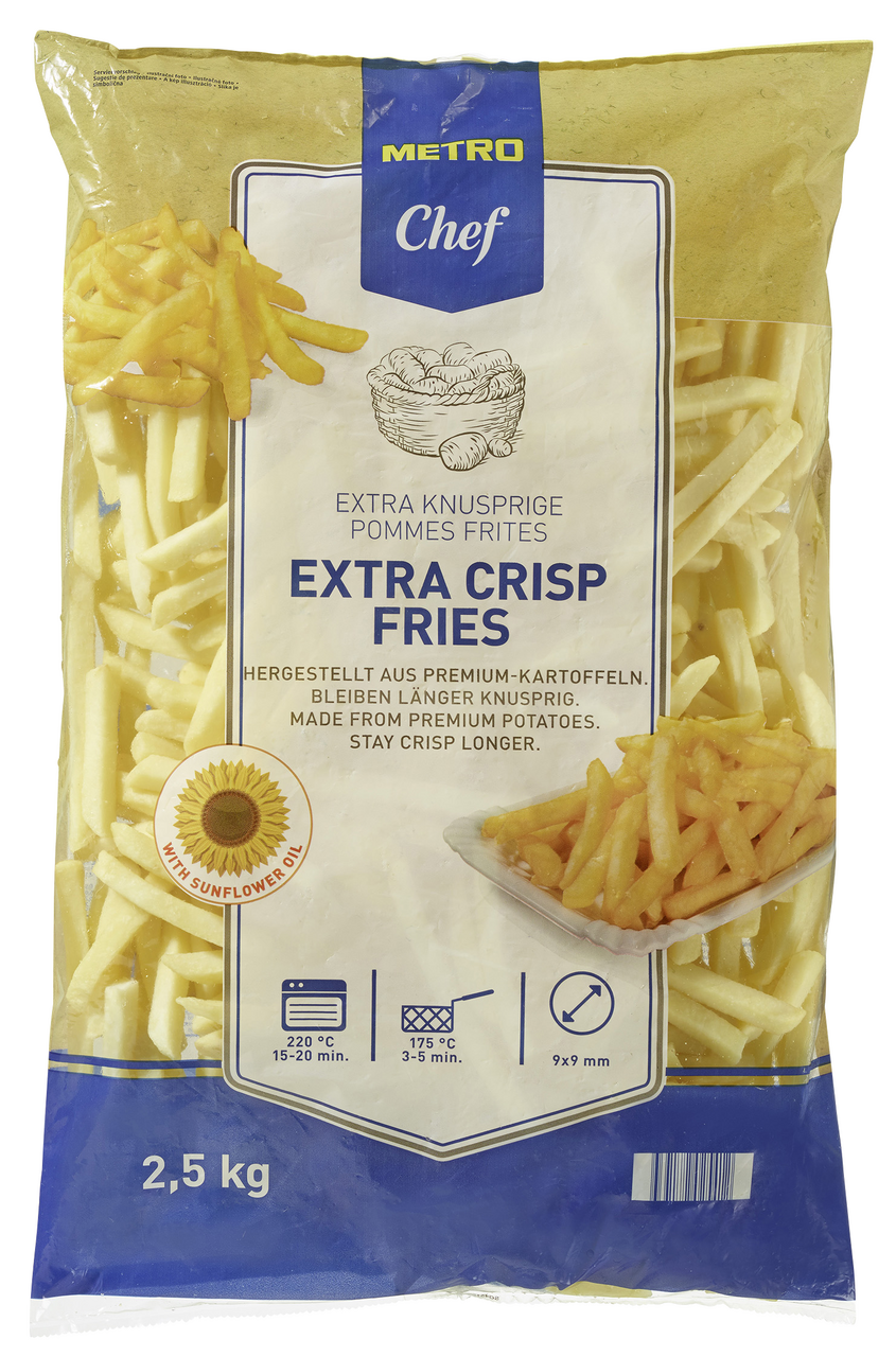 METRO Chef Patata xtracrujiente 9x9mm 2,5Kg congelado