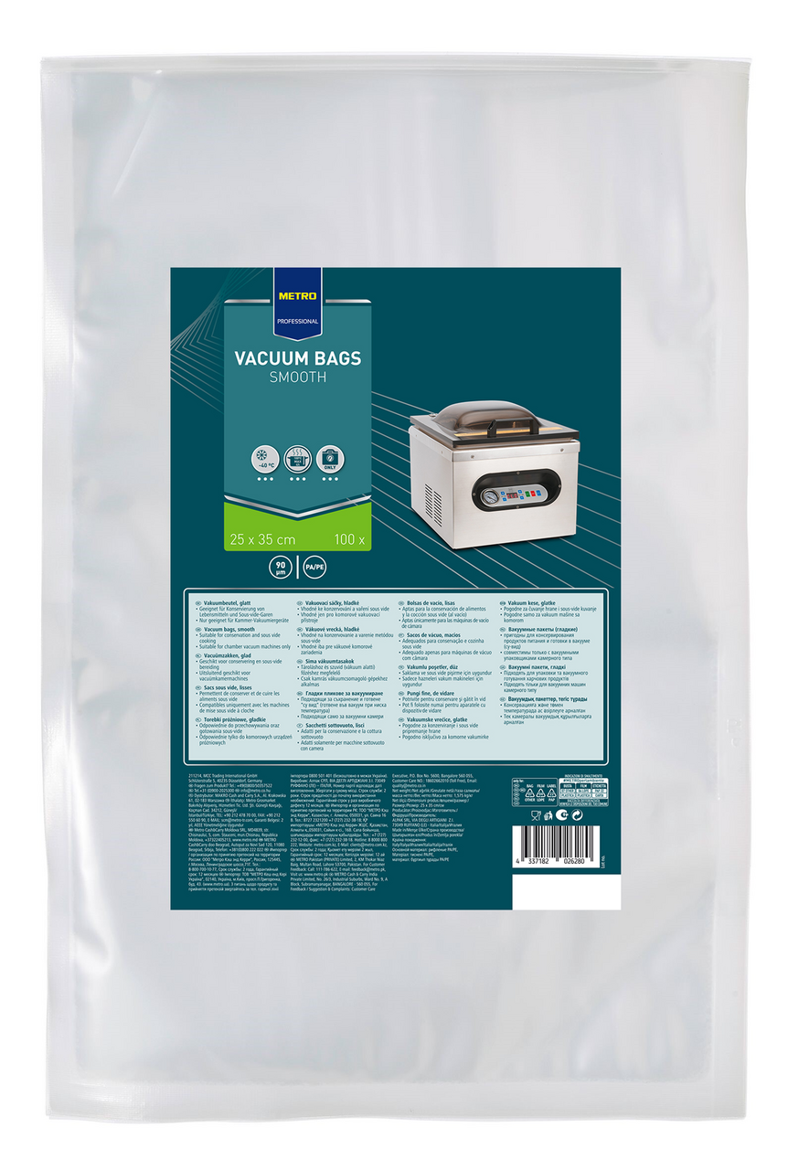 METRO PROFESSIONAL Bolsa para envasado al vacio 25x35cm 100 unidades
