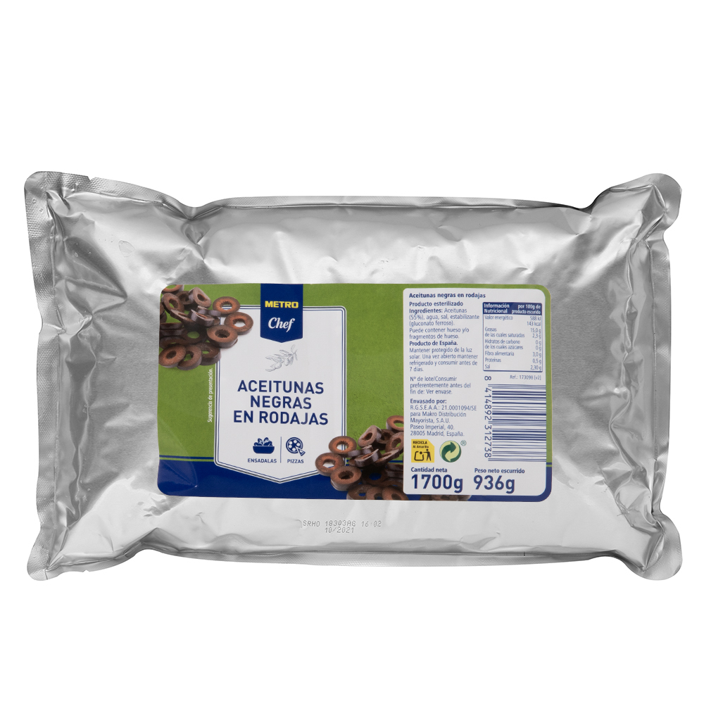METRO Chef aceituna negra rodaja bolsa 936 gne (1700 g)