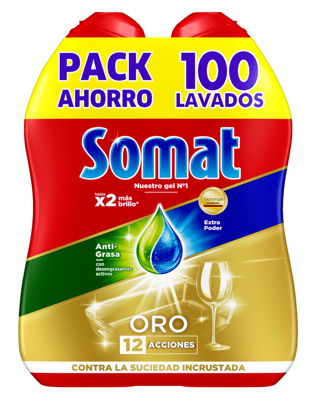 SOMAT Lavavajillas gel antigrasa 50 ud. contiene 220 dosis (total 2200 g)