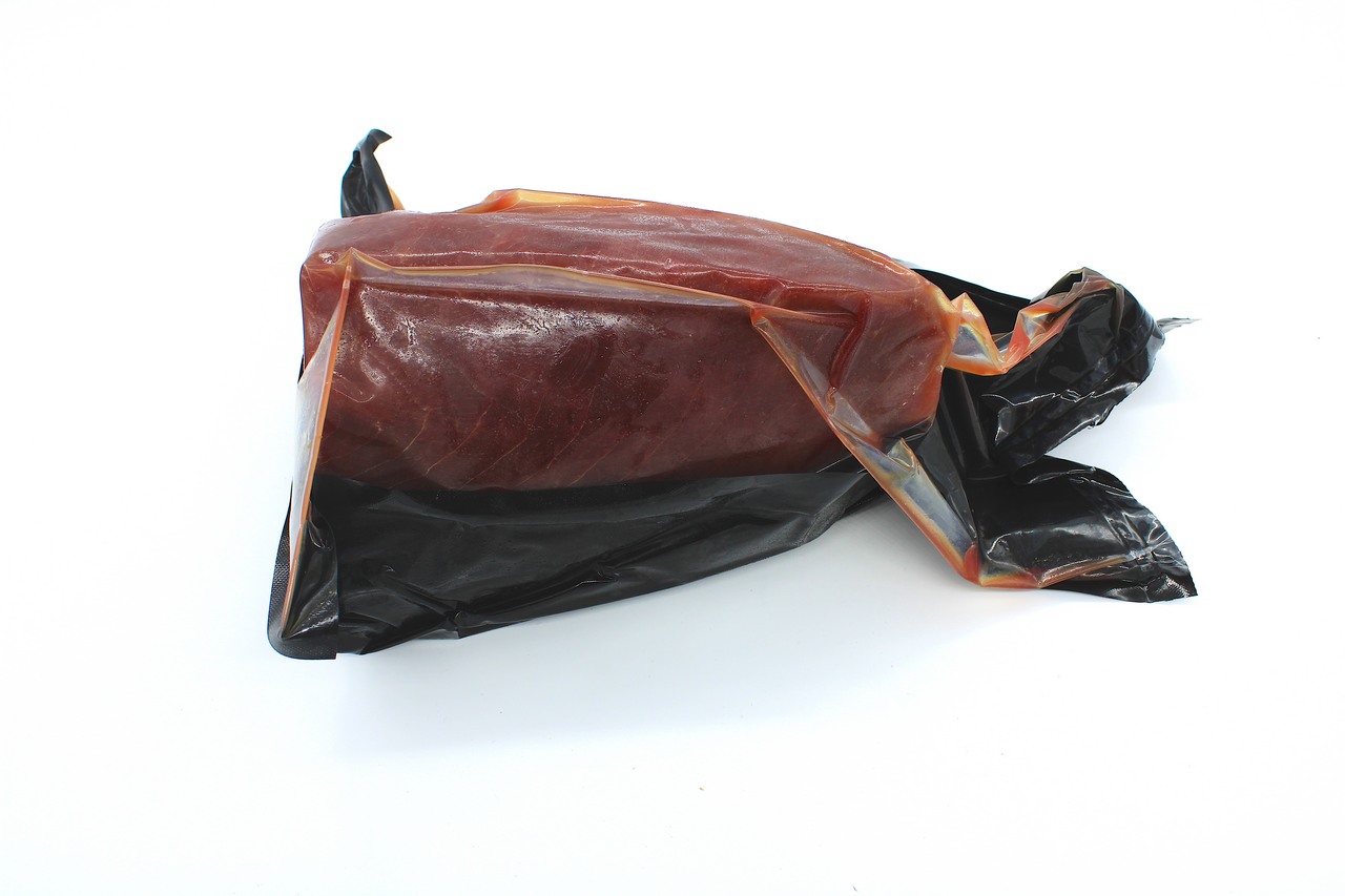 PETACA CHICO lomo de atun aleta amarilla trimado sin piel y sin sangacho de 2-6kg marinado elaborado al vacio