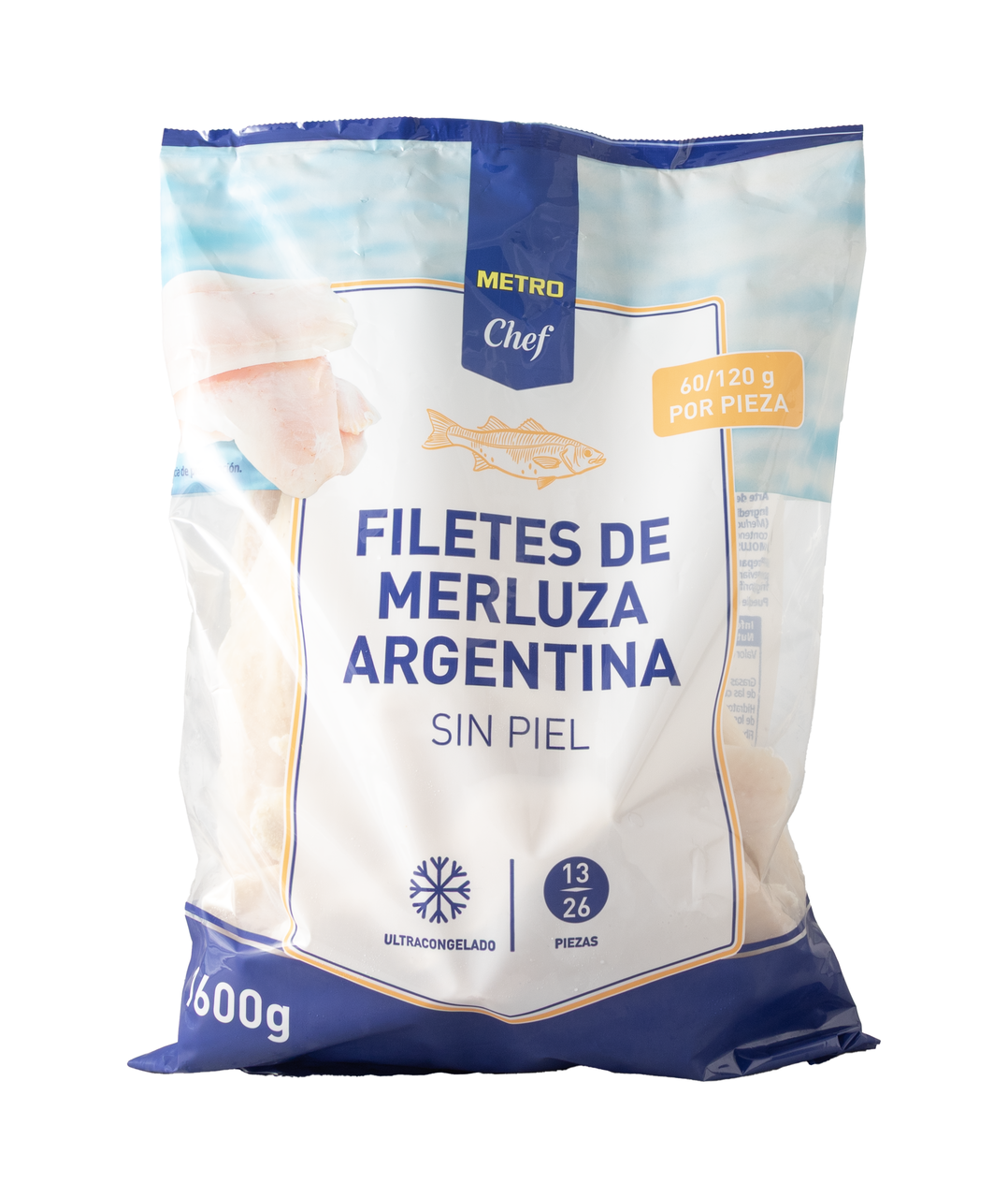 METRO Chef Merluza filete sin piel 60/120g 1,6kg