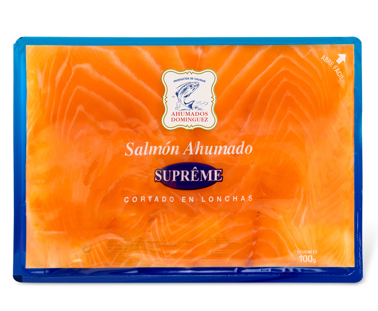 Ahumados Dominguez salmón ahumado supreme lonchas 100g