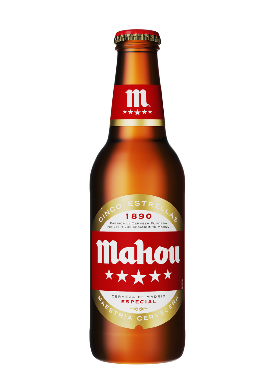 Mahou cerveza Cinco Estrellas 25cl contiene 24 botellas