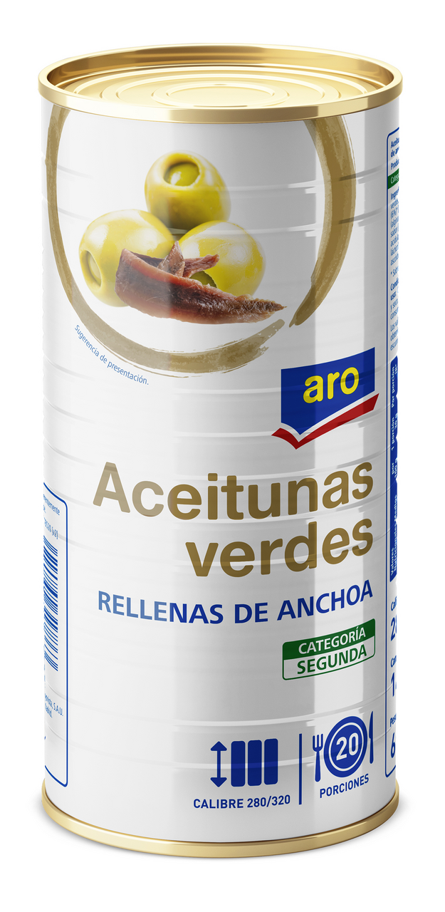 aro aceituna rellena de anchoa lata 600g