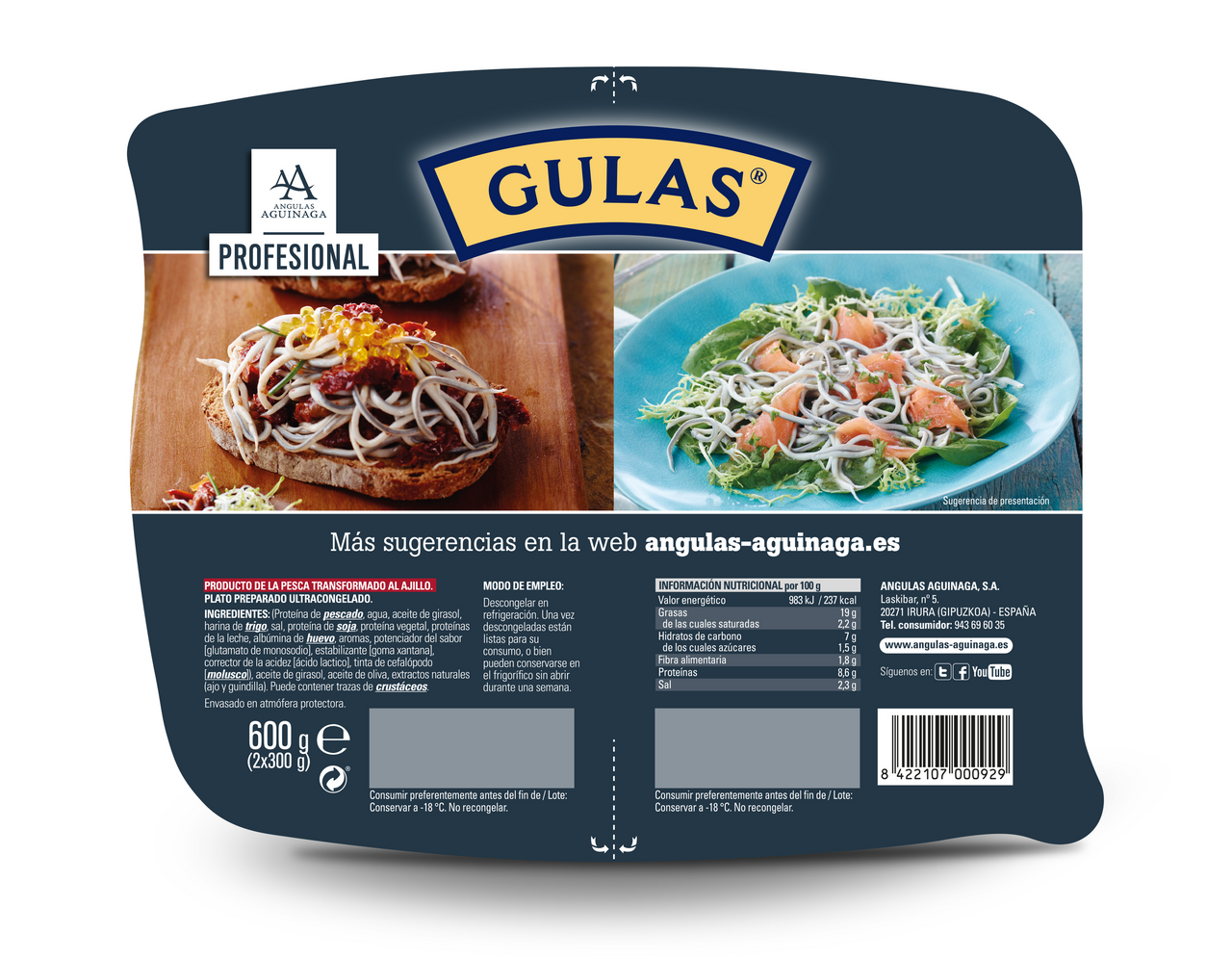 Angula De Aguinaga gulas especial restauración 2x300g