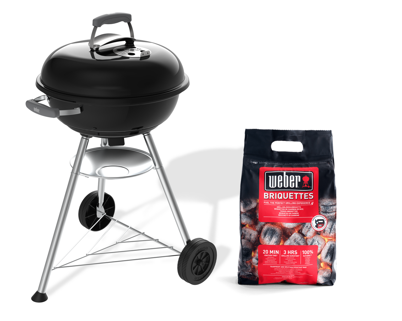 WEBER Barbacoa Compact Kettle 47 cms + 3 Kg briquetas