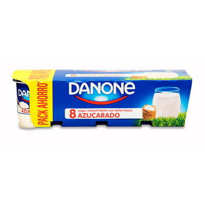 DANONe yogur natural azúcarado 120 g contiene 8 unidades (total