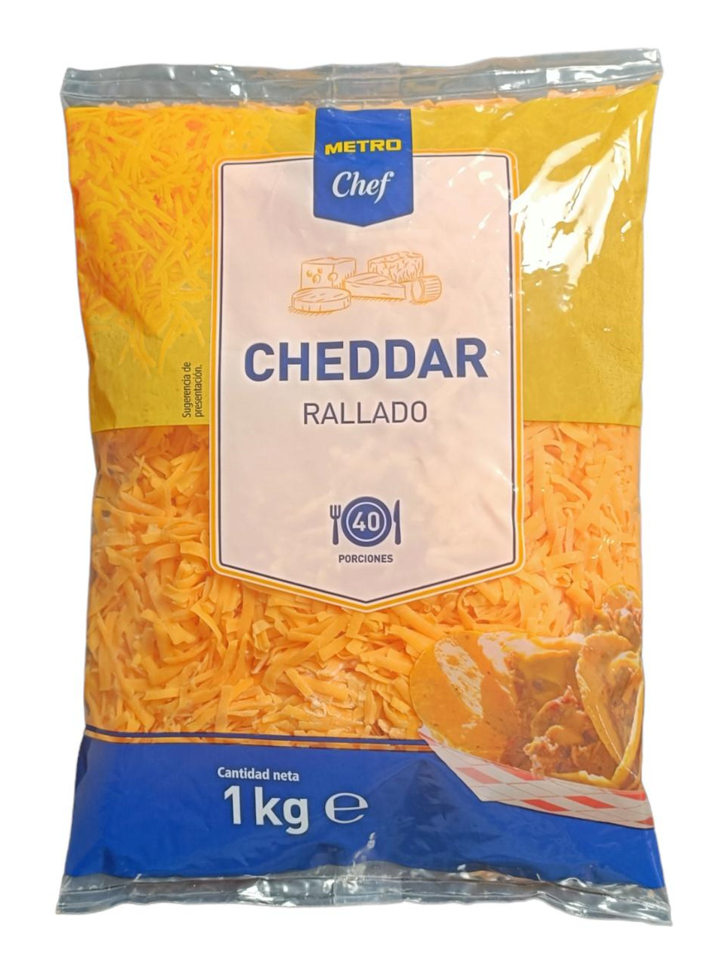 METRO Chef queso cheddar rojo rallado 1 Kg