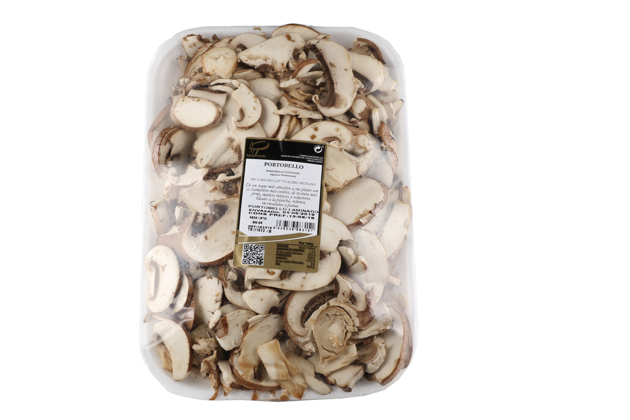 Champiñon Porto bello laminado bandejas de 500g