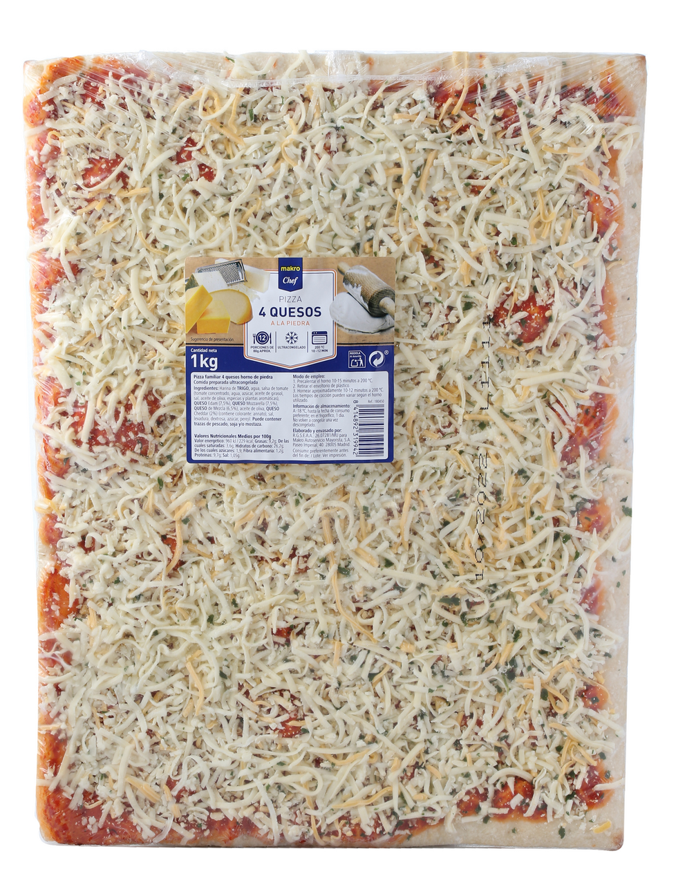 METRO Chef Pizza 4 quesos rectangular 30x40 1 kg congelado