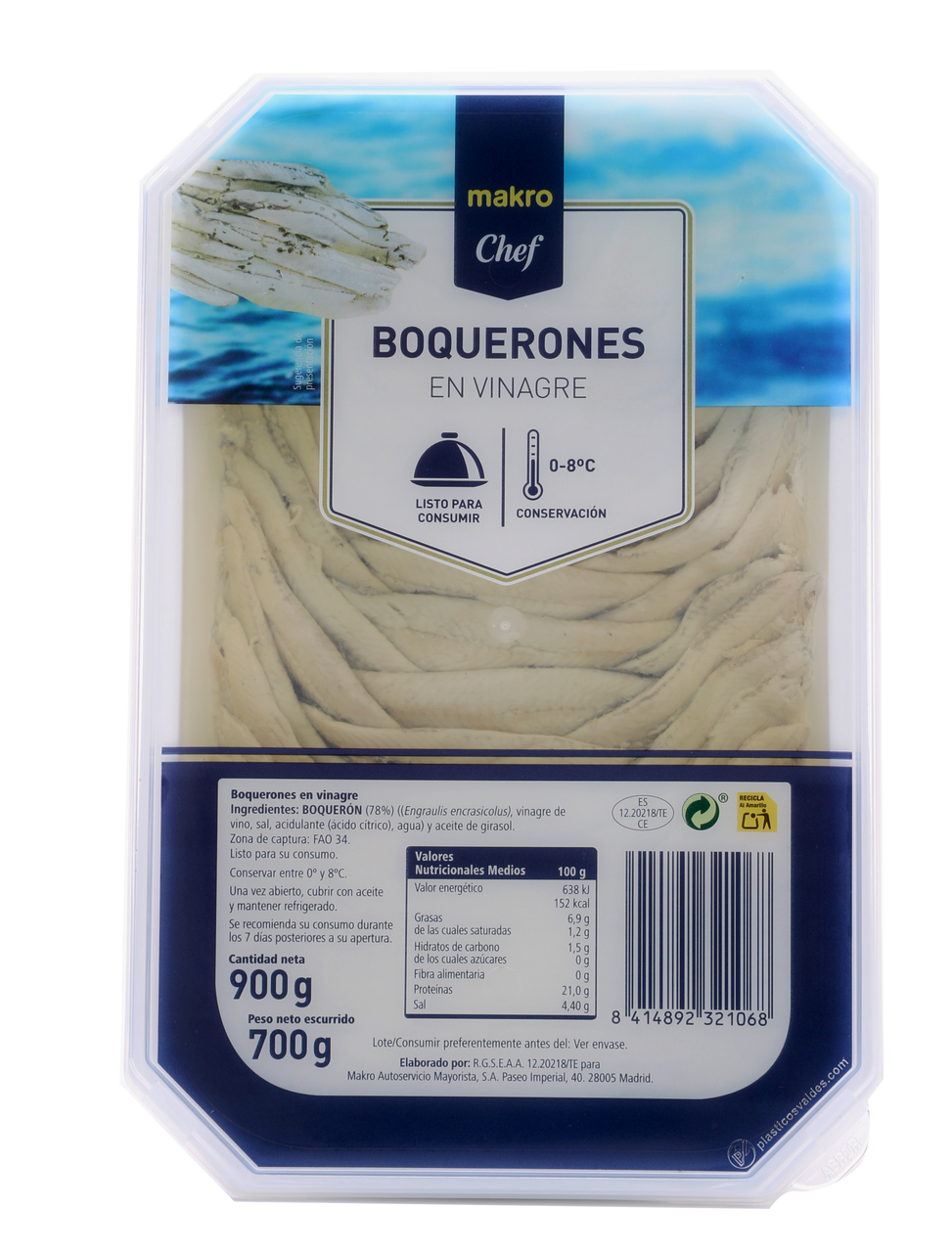 METRO Chef boquerón vinagre 700gne (900 g)