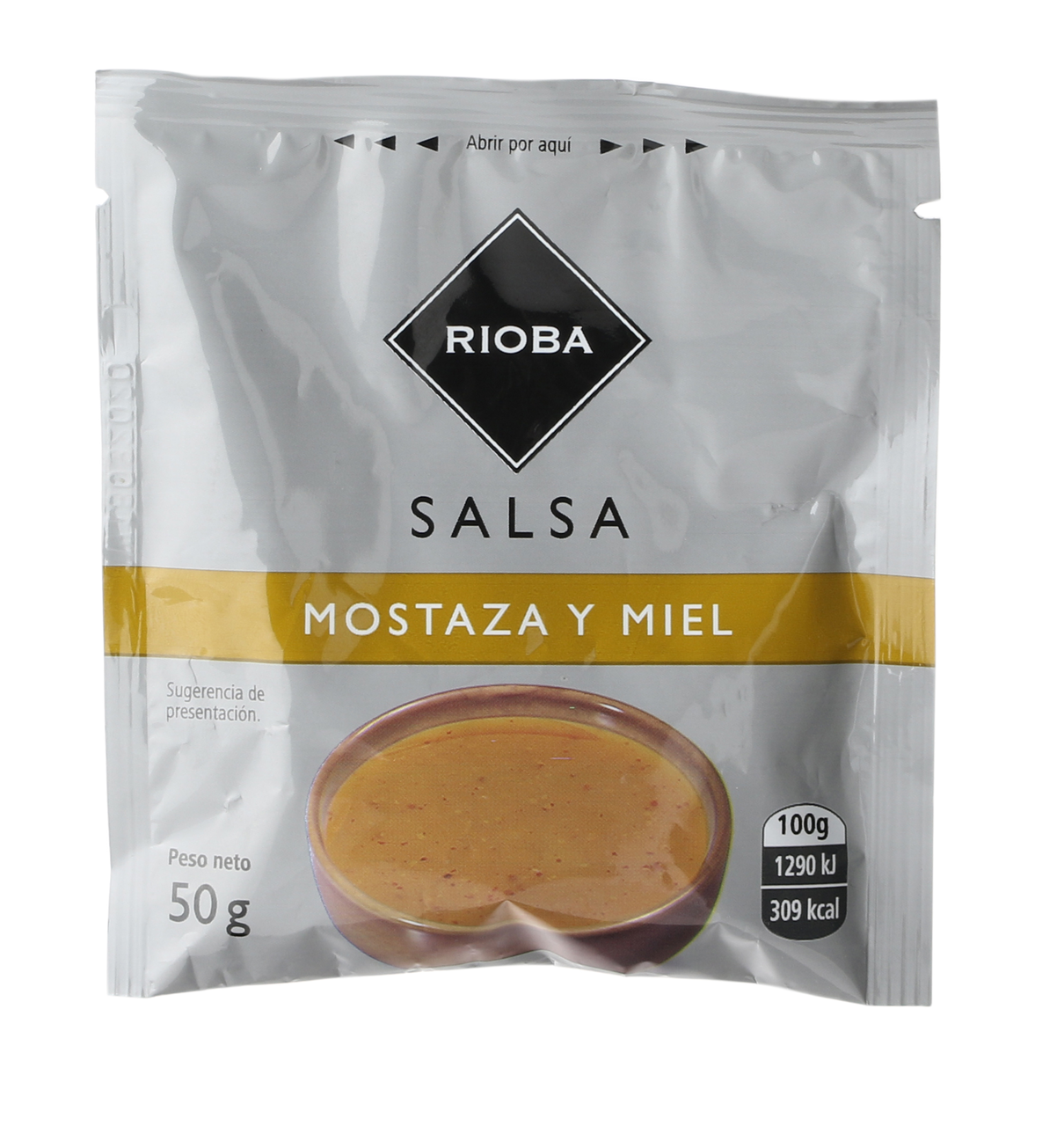 RIOBA mostaza-miel 50 g contiene 40 unidades (total 2000 g)