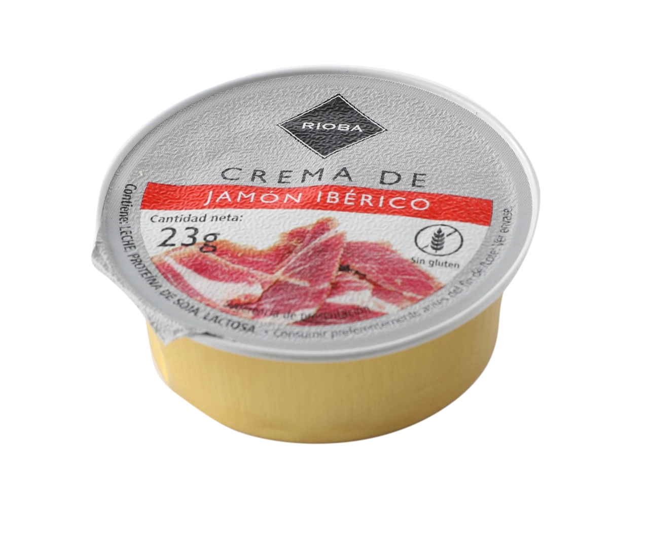 RIOBA crema jamón ibérico monododsis 23 g contiene 18 unidades