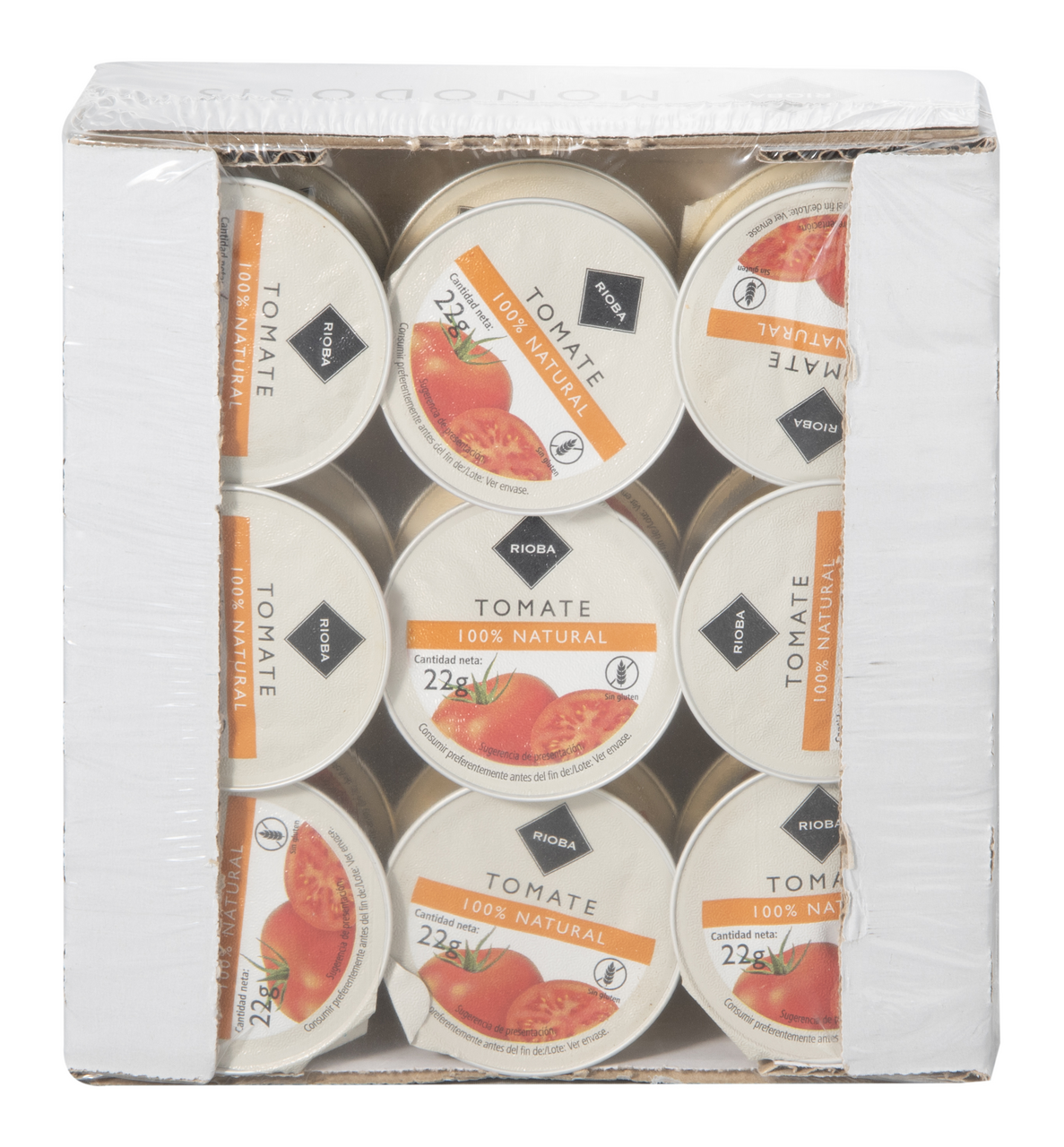 RIOBA tomate natural rallado monodosis 22 g contiene 18 unidades