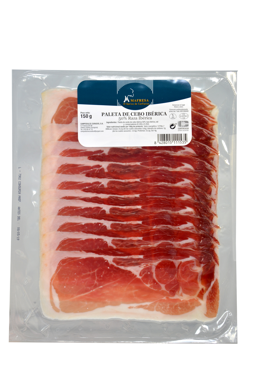 Mafresa paleta cebo 50% ibérico loncheada 150g