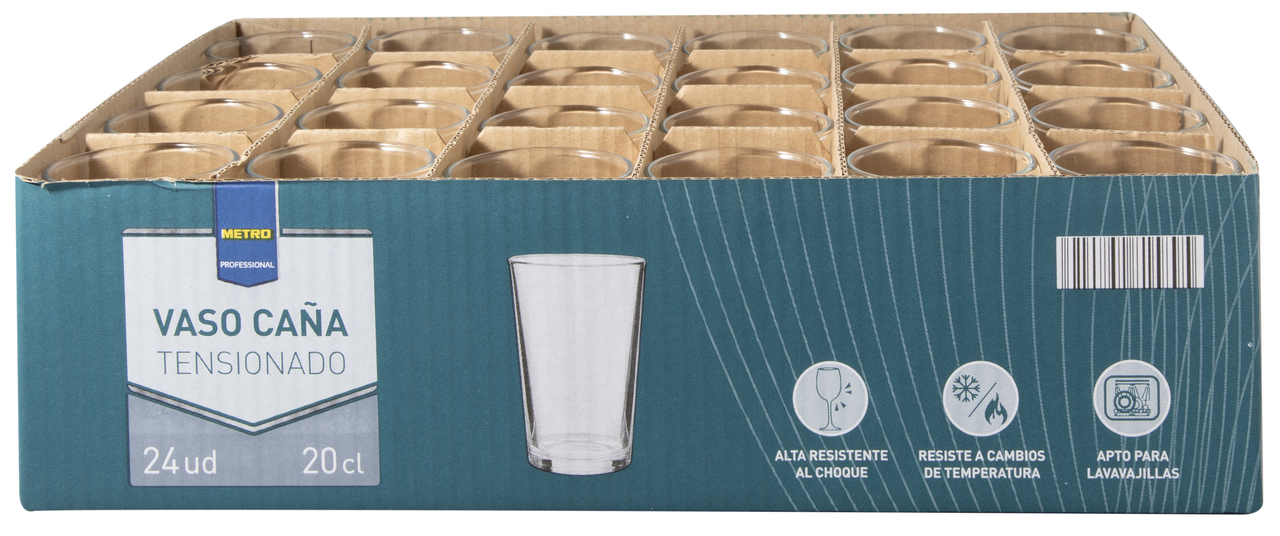 METRO PROFESSIONAL Vaso caña 20 cl contiene 24 unidades