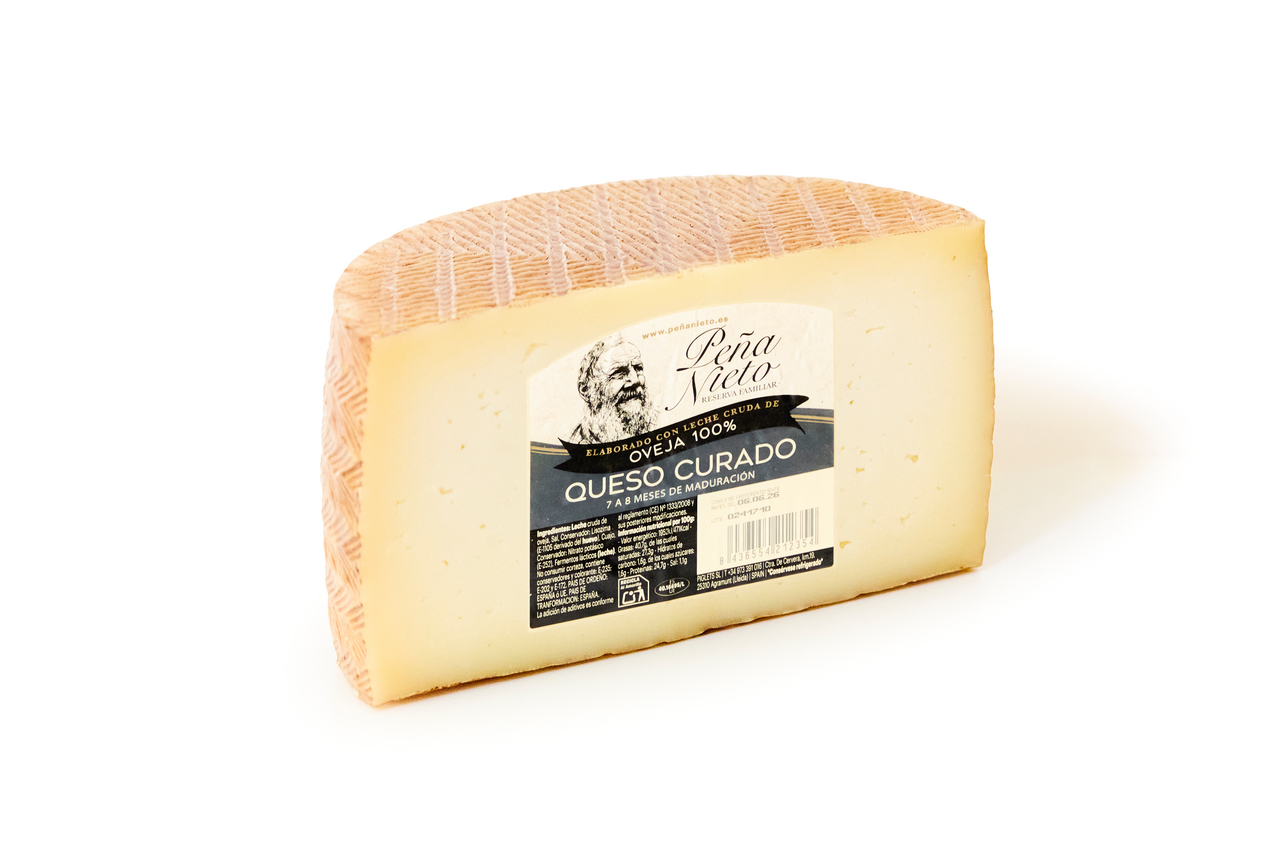 Peña Nieto queso curado 100% oveja leche cruda 3 a 6 meses de maduración 1/2 pieza