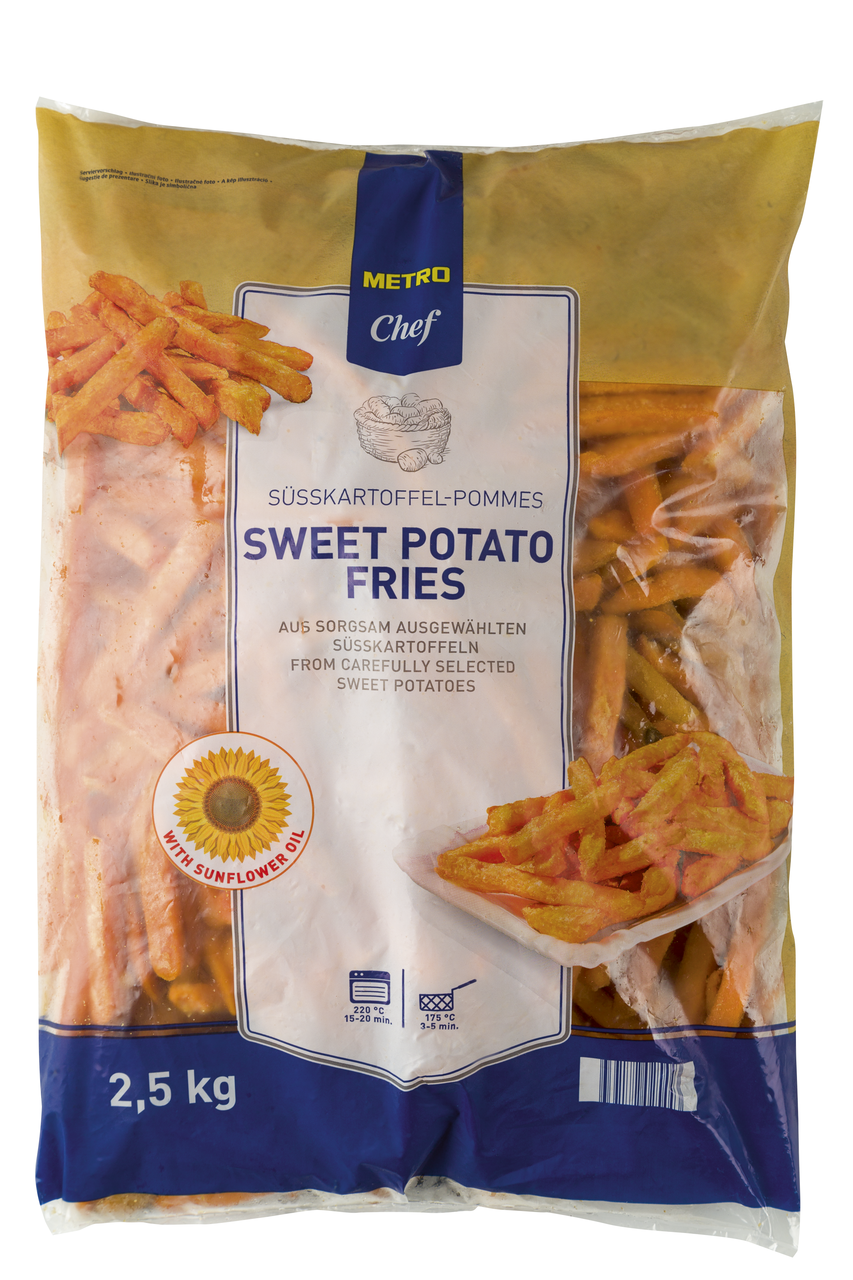 METRO Chef Bastones de patata dulce bolsa 2,5 Kg congelado