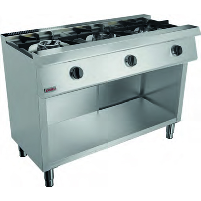 Cocina Sin Horno 3 Fuegos 1200x575x900 Krea G5k201g Makro