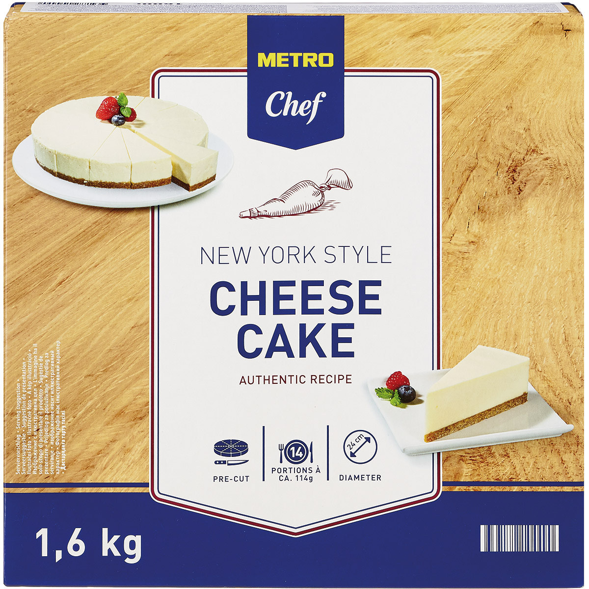 METRO Chef Cheescake New York congelado 1,6 Kg 14 raciones