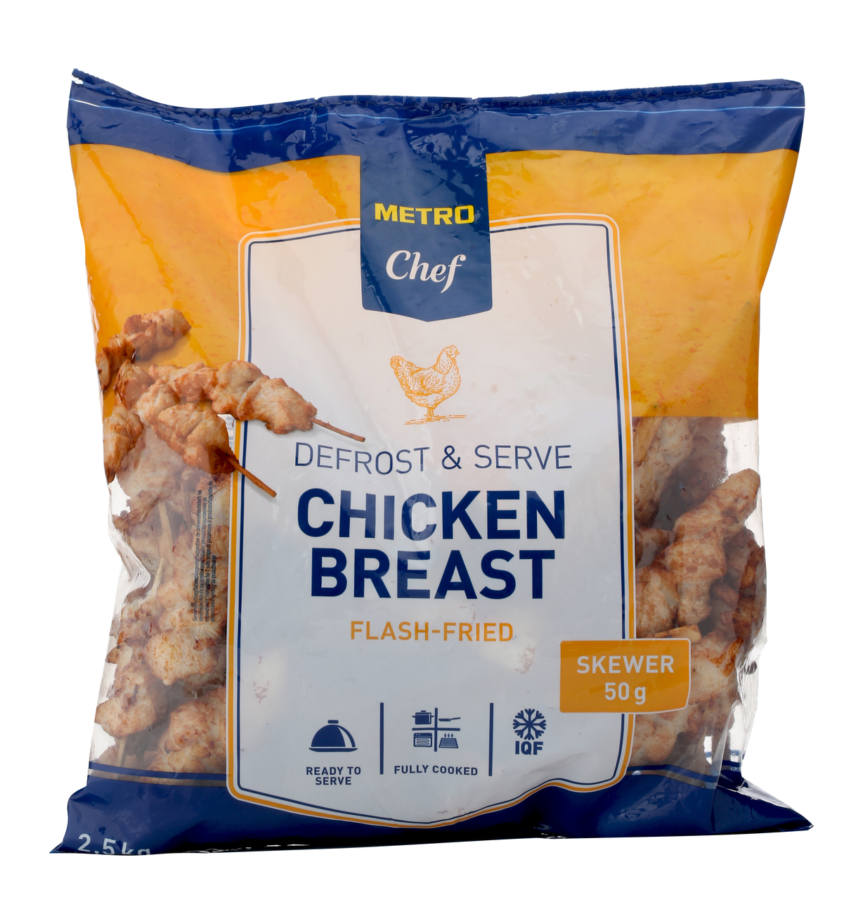 METRO Chef Brocheta de pollo 50gr congelado caja 2,5 Kg