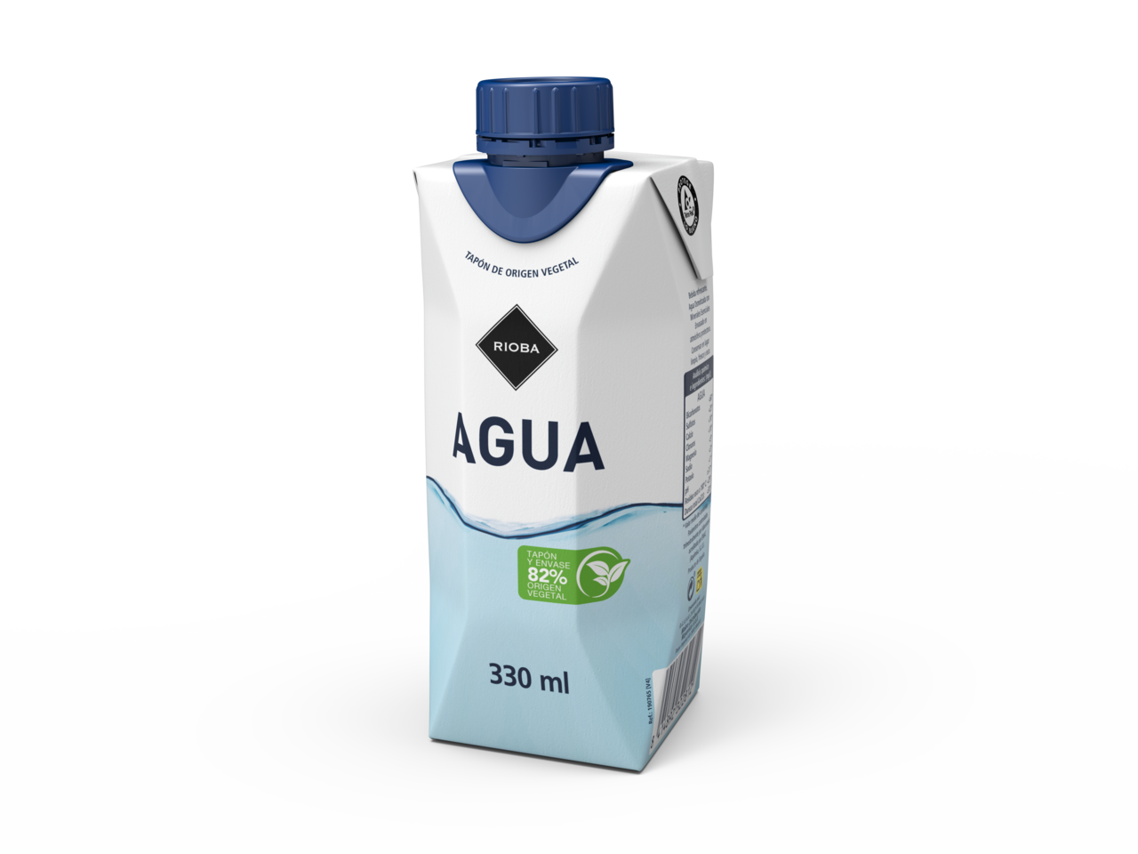 RIOBA agua en brik 33cl contiene 24 unidades
