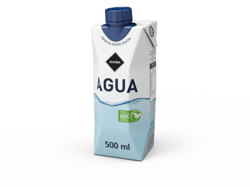 RIOBA agua en brik 50 cl contiene 18 unidades
