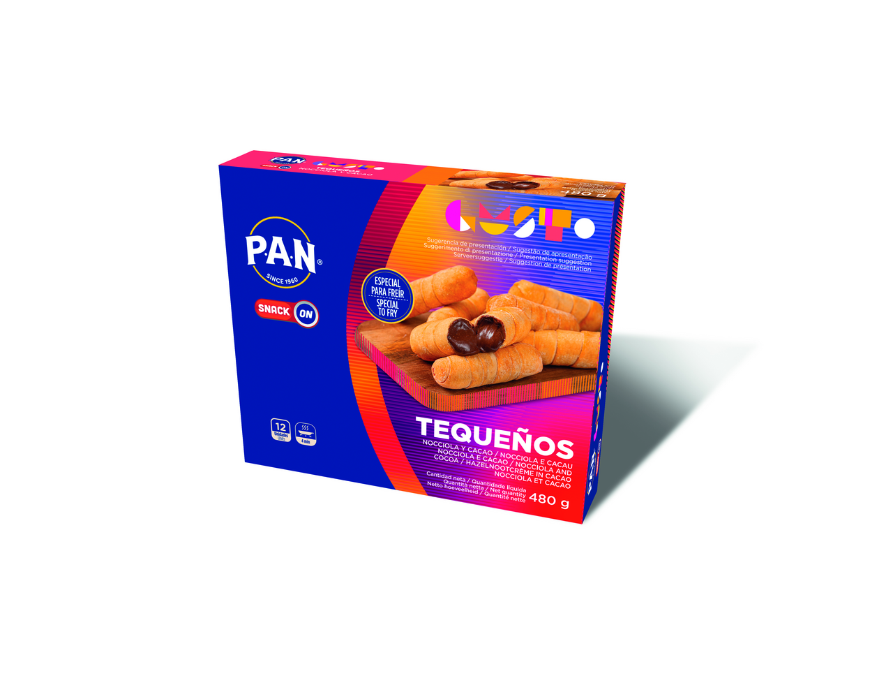 P.A.N. Antojos tequeños de cacao 2x480g 24 unidades