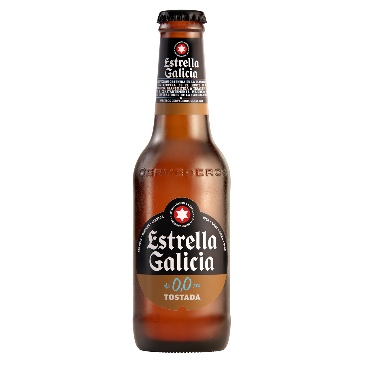 Estrella Galicia cerveza 0,0 tostada 25cl 24 unidades