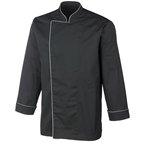 METRO PROFESSIONAL chaqueta cocinero manga larga negra con ribete gris talla XL