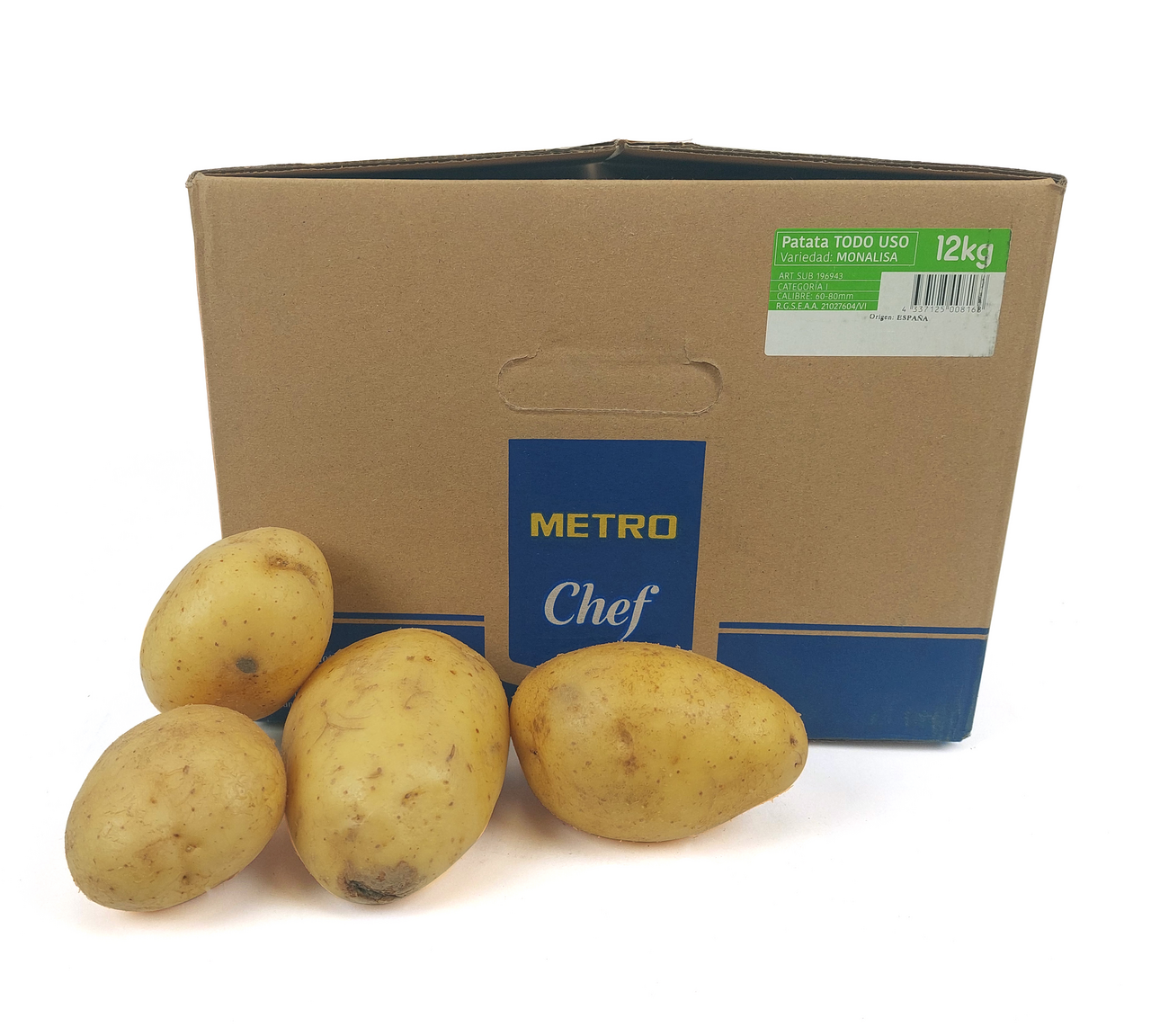 METRO Chef Patata lavada monalisa calibre 60/80 caja 12kg