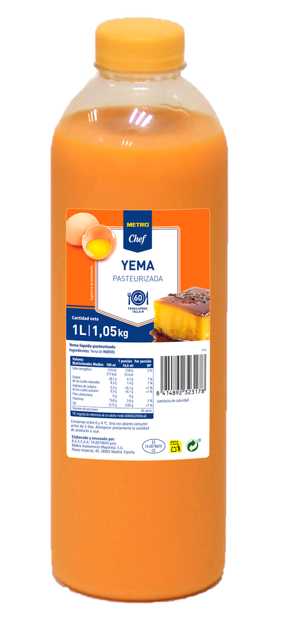 METRO Chef yema de huevo botella 1 L