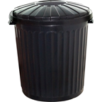 aro cubo de basura con tapa negro 43L