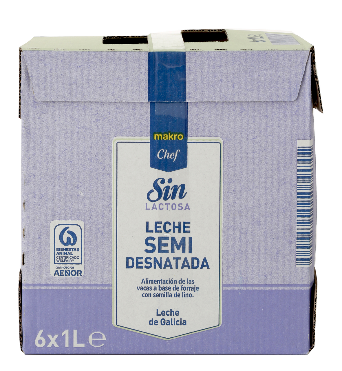 METRO Chef leche semi sin lactosa brik 1 L contiene 6 unidades