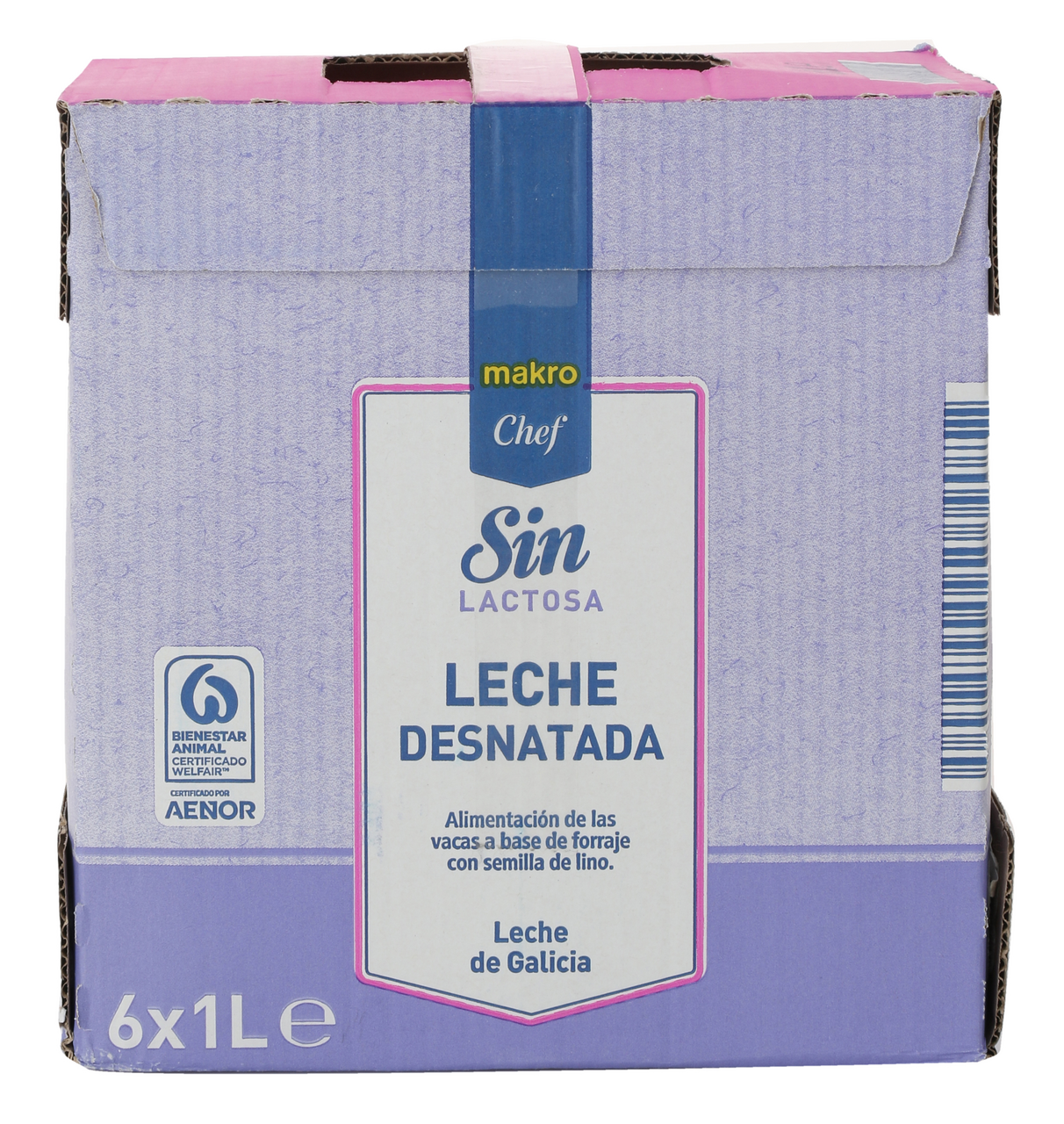 METRO Chef leche desnatada sin lactosa brik 1 L contiene 6 unidades