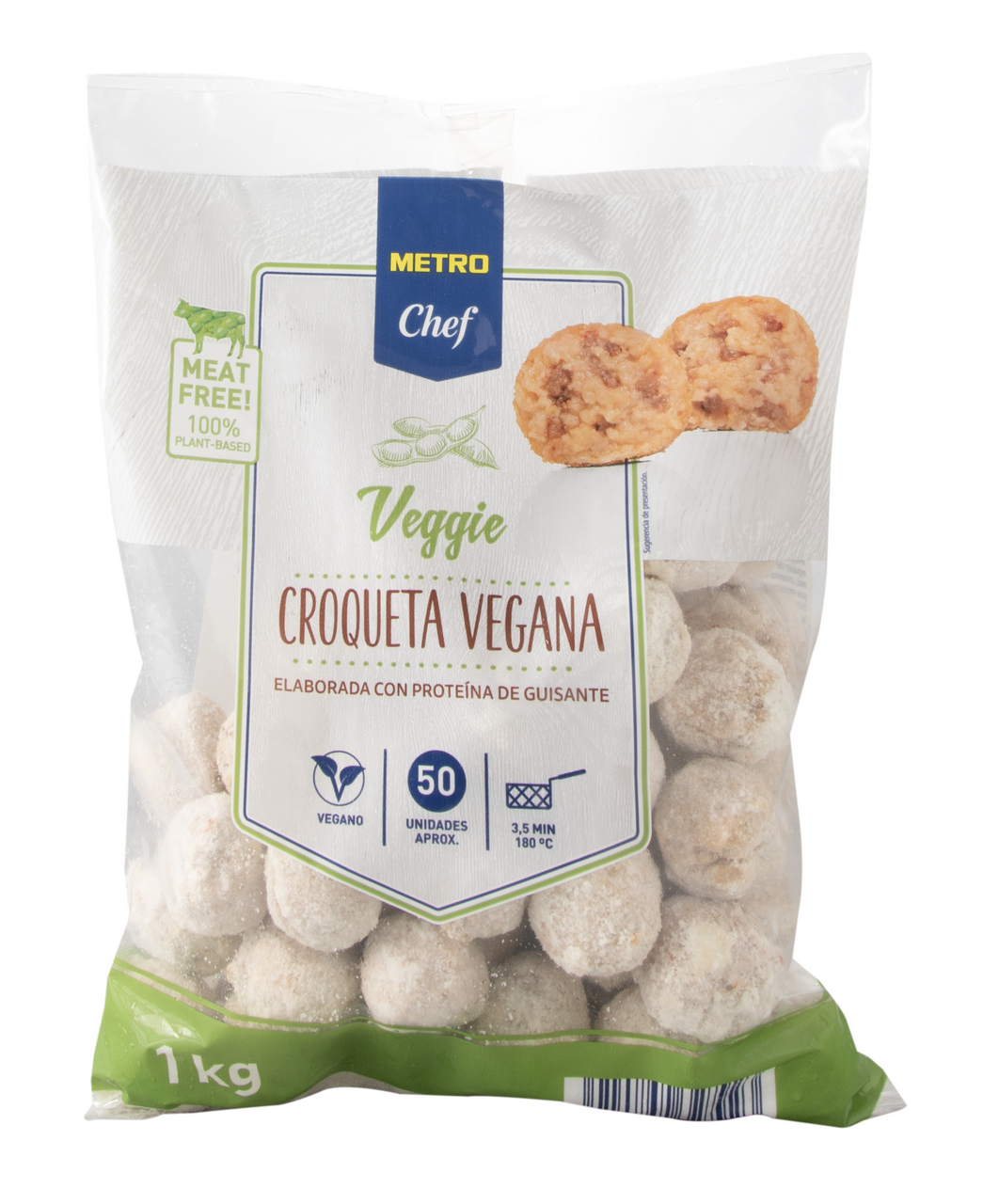 METRO Chef Croqueta cóctel veggie meat bolsa 1 kg congelado