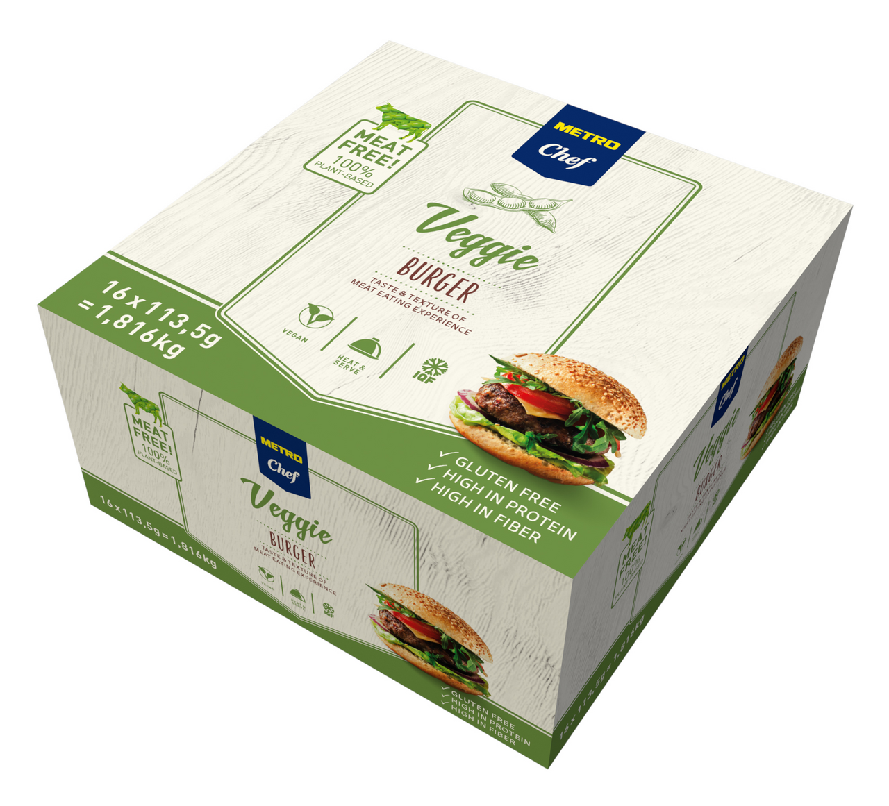 METRO Chef Burguer veggie caja 16ud 113g congelado (total 1816g)