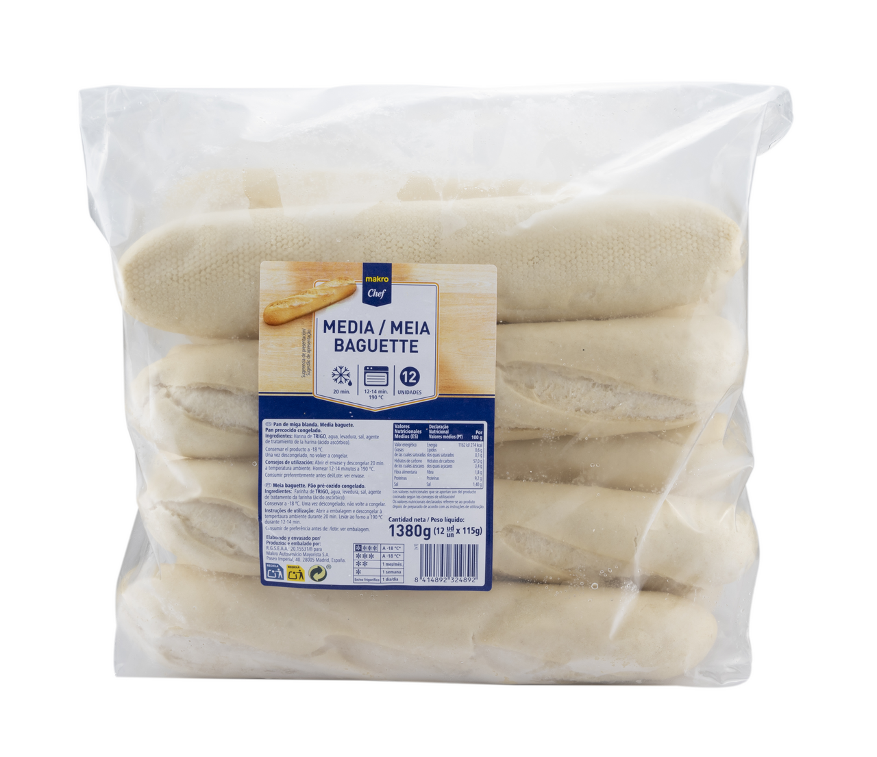 METRO Chef Media baguette 12x115 g congelado