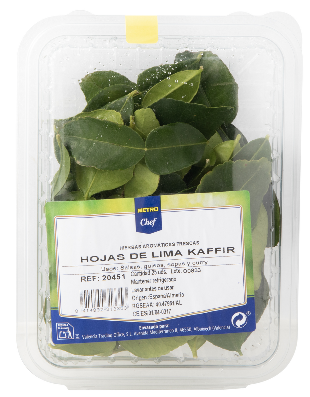 METRO Chef Hoja de lima kaffir estuche 25ud