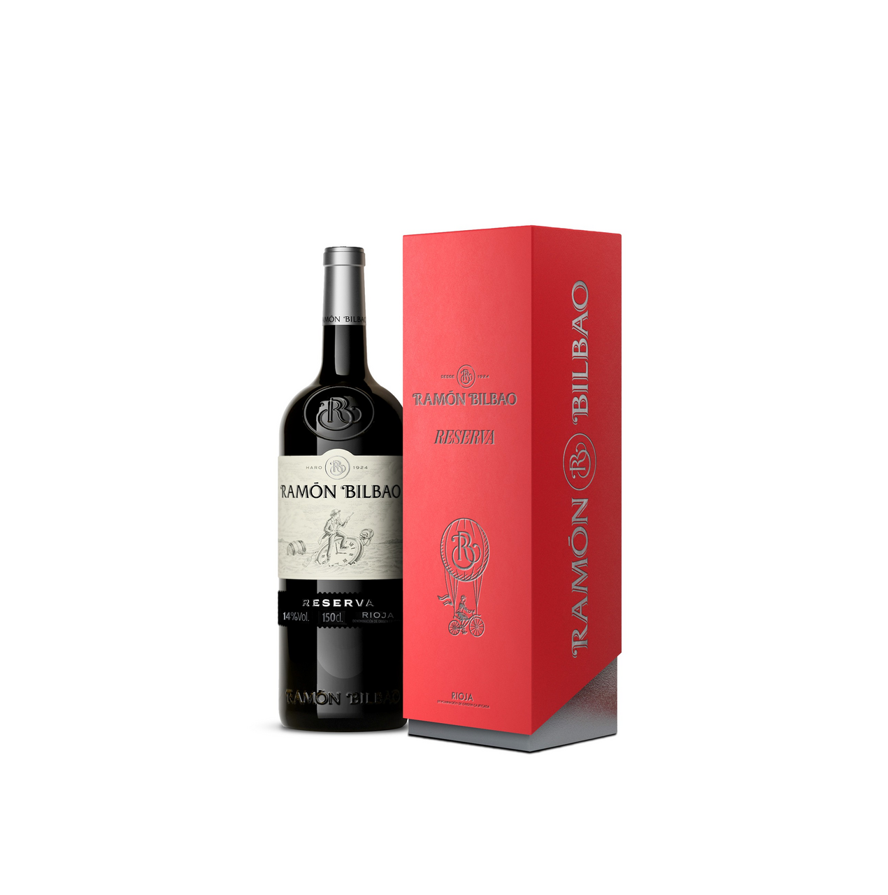 Ramón Bilbao vino tinto reserva D.O.Ca Rioja botella magnum 1,5 L + estuche de cartón