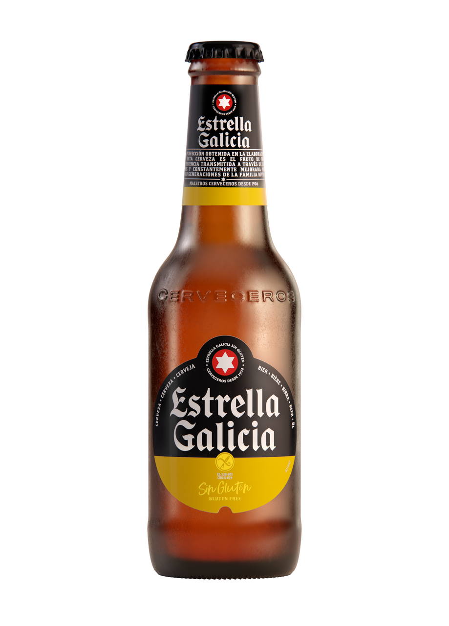 Estrella Galicia cerveza sin gluten 25cl contiene 24 botellas