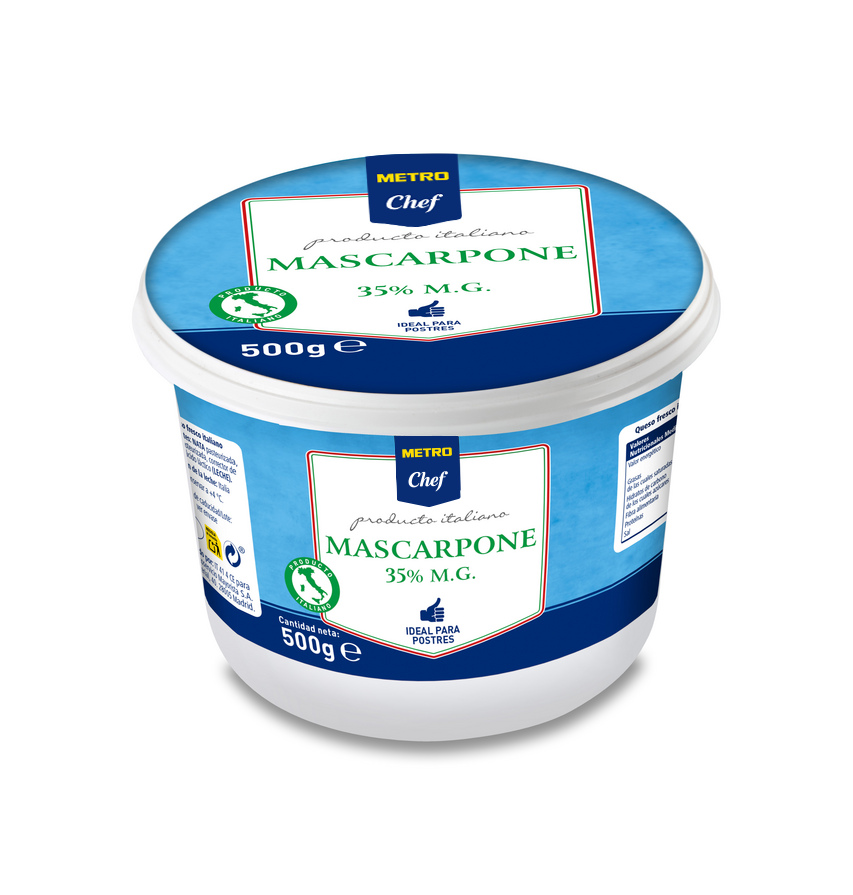METRO Chef queso mascarpone 35% materia grasa cubo 500 g