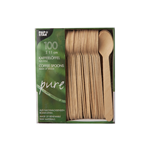 PAPSTAR cucharilla de café madera bio pure 11 cm pack 100 unidades
